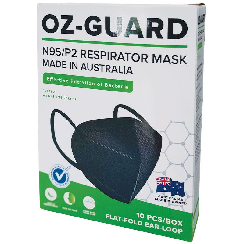 Oz Guard N95/P2 Black Respirator Mask 10 Pack - Premium Protection