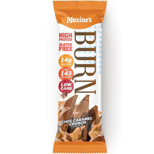 Maxine's Burn Bar - Choc Caramel Crunch (40g) - Protein-Packed Snack