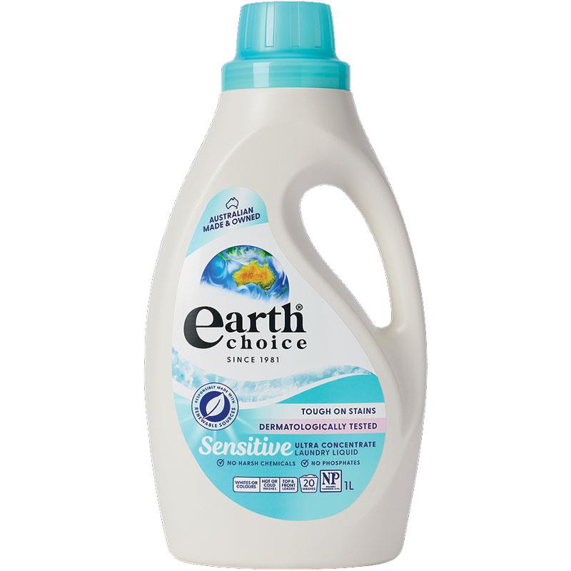 Earth Choice Laundry Liquid Ultra Concentrate Sensitive 1 Litre - Eco-Friendly Cleaning Power