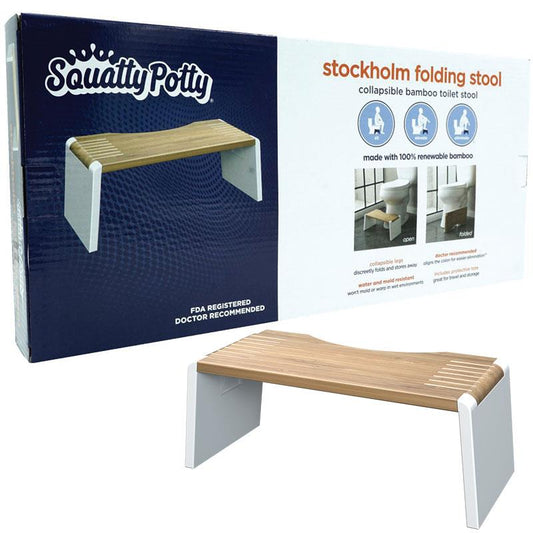 Squatty Potty Footstool Stockholm Bamboo Folding 7/22.5cm - Ergonomic & Eco-Friendly