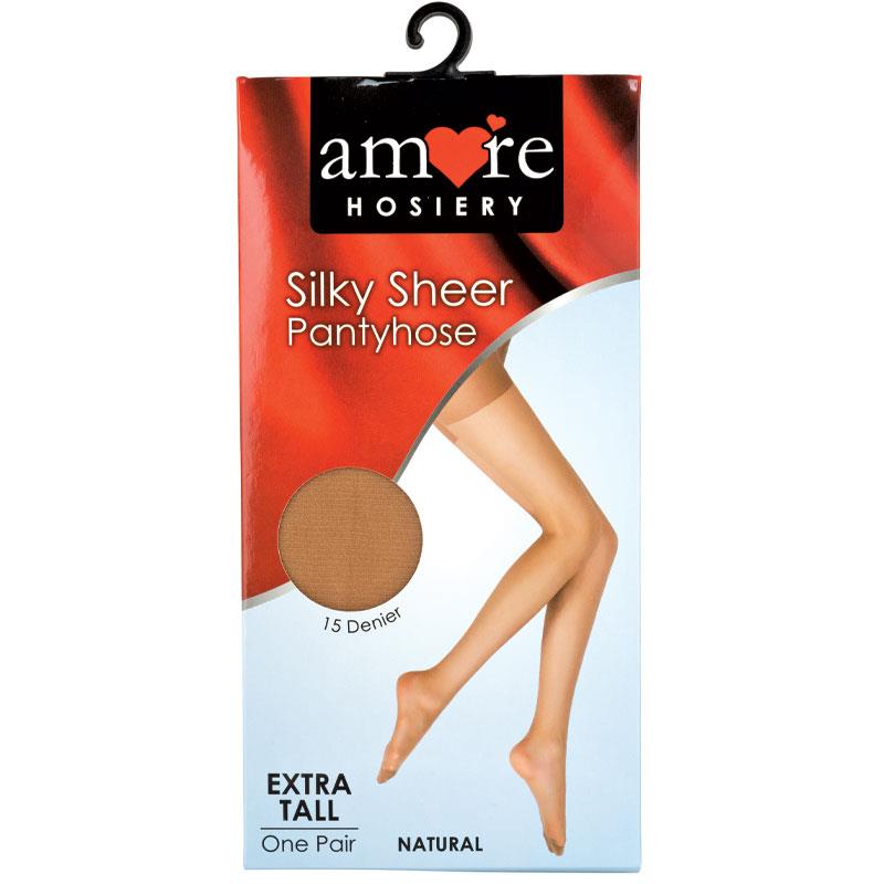 Amore Hosiery Silky Sheer Pantyhose - Natural 15 Denier Extra Tall