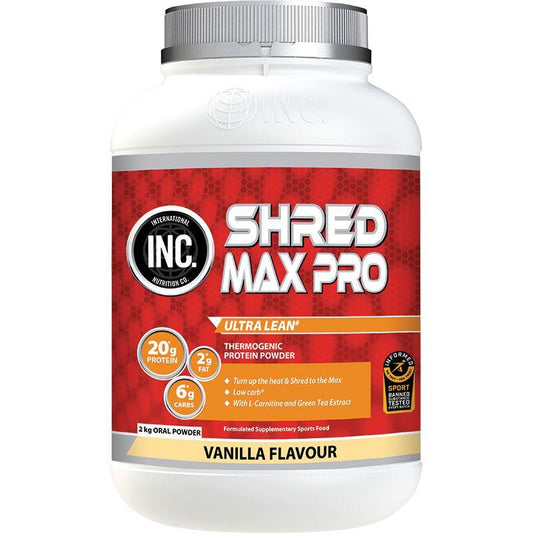 INC Shred Max Pro Protein Powder - Vanilla Flavour 2kg