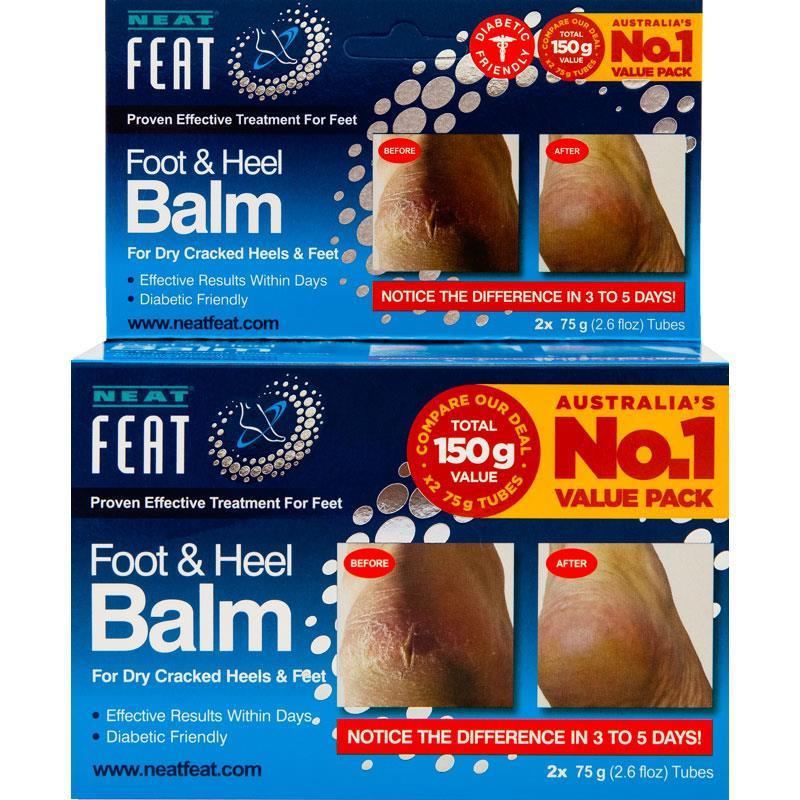 Neat Feat Foot & Heel Balm - 2x75g Tubes for Smooth, Healthy Feet