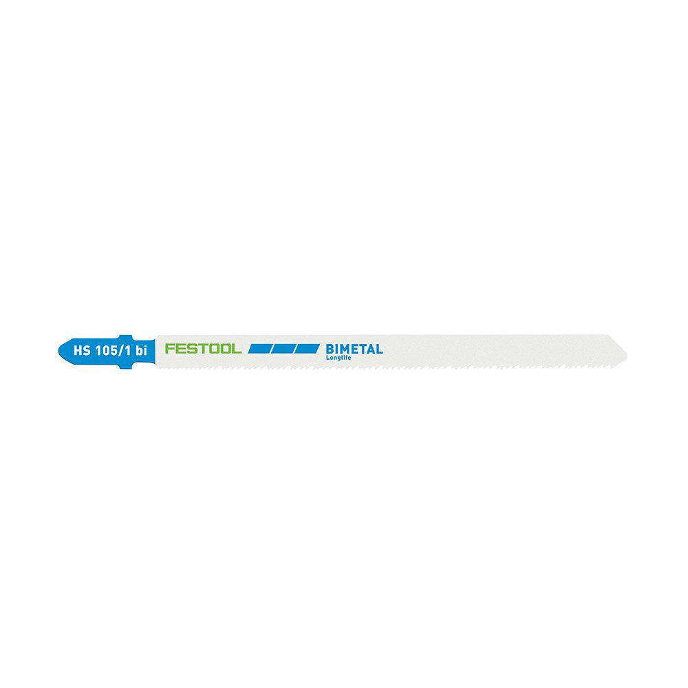 FESTOOL 105mm x 1mm T-Shank Jigsaw Blade for Metal Cutting - 5 Piece 204272