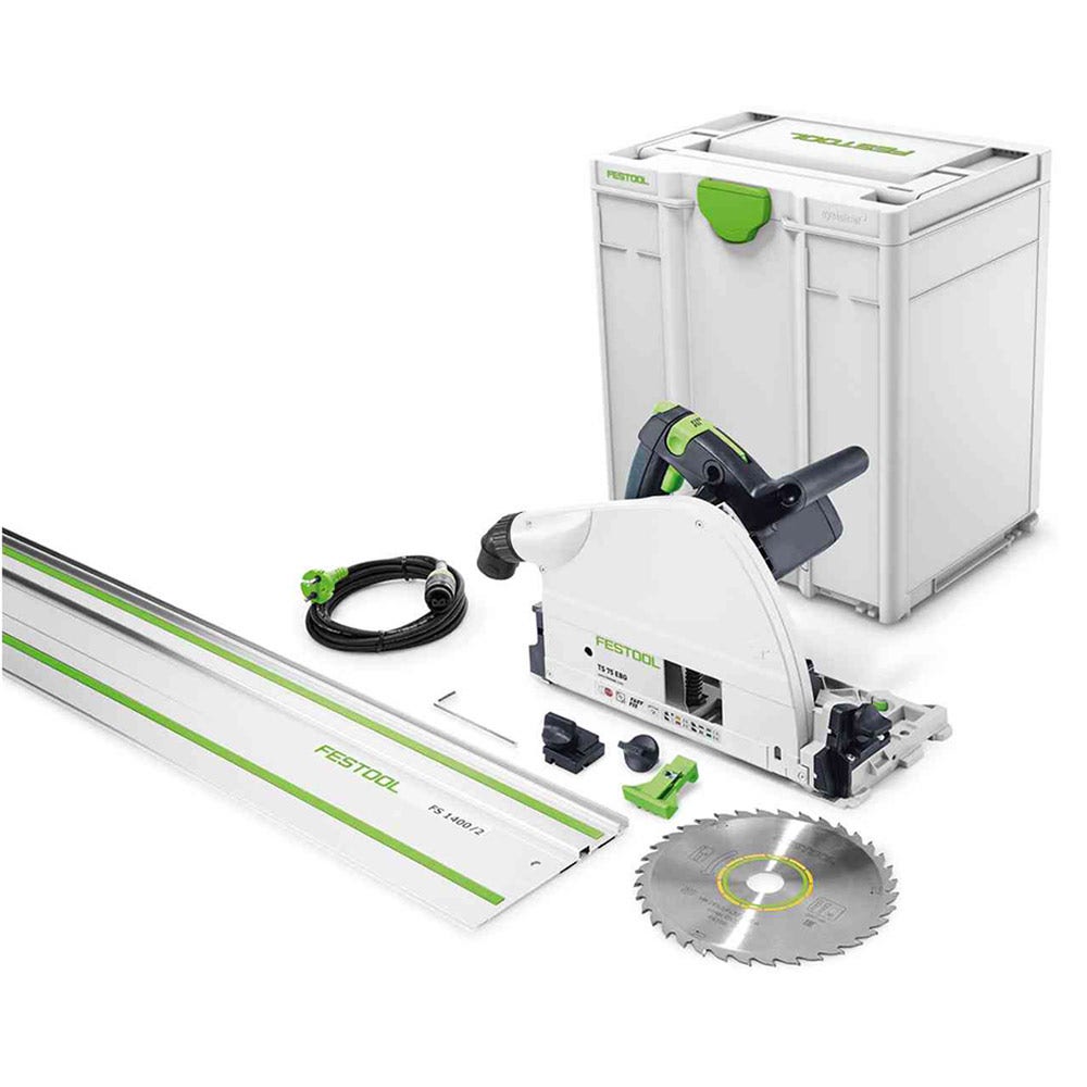 FESTOOL 1600W 210mm TS75EBQPLUSFS Circular Plunge Saw w 1400mm Rail 576115