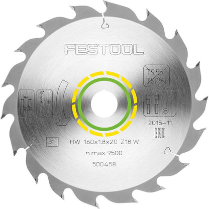 FESTOOL 160mm 18T TCT Circular Saw Blade for Wood Cutting - PANTHER