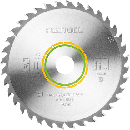 FESTOOL 210mm 36T TCT Circular Saw Blade for Wood Cutting