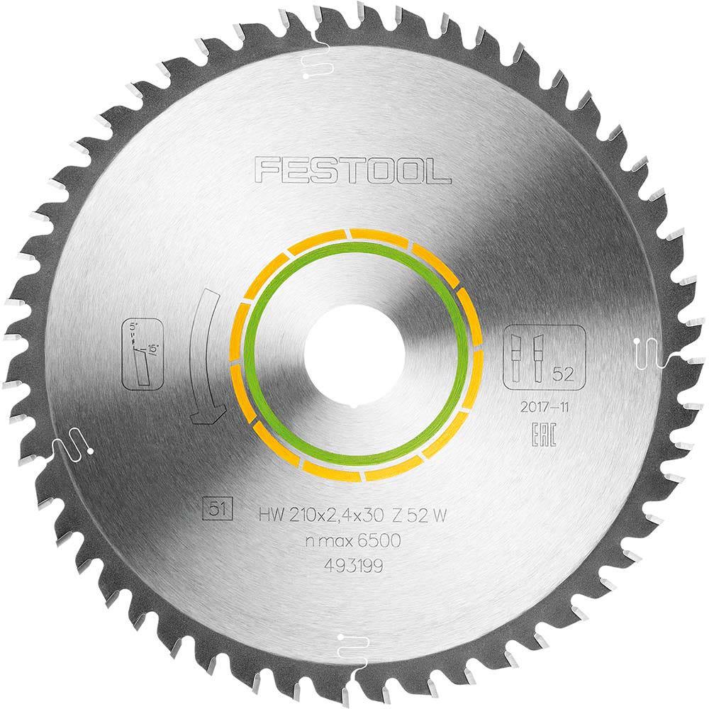 FESTOOL 210mm 52T TCT Circular Saw Blade for Veneered Panel Cutting