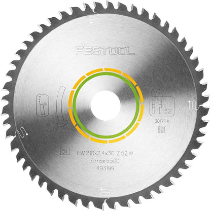 FESTOOL 210mm 52T TCT Circular Saw Blade for Veneered Panel Cutting