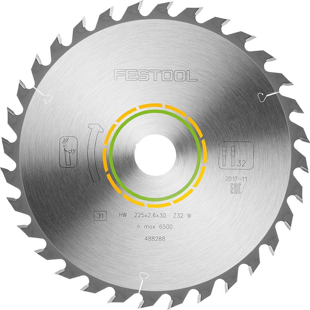 FESTOOL 225mm 32T TCT Circular Blade for Wood Cutting