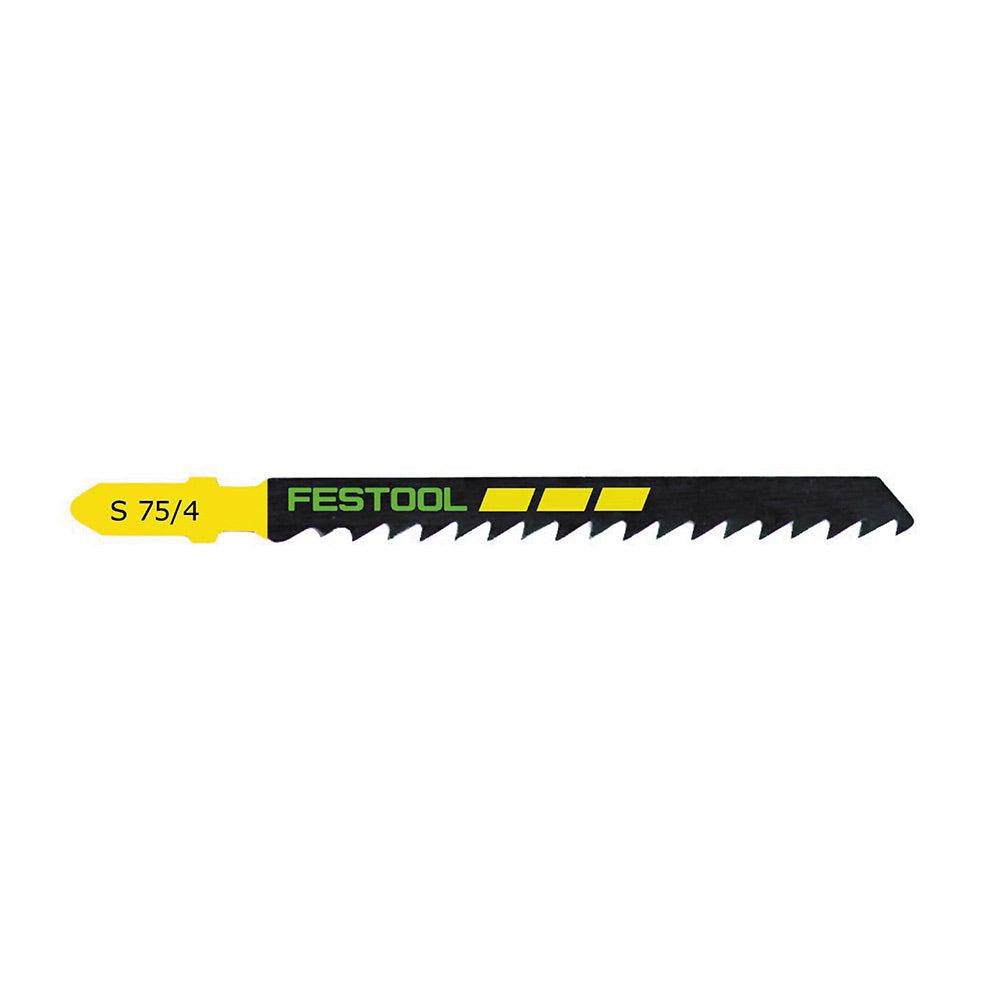 FESTOOL 75mm x 4mm T-Shank Jigsaw Blade for Wood Cutting - STANDARD - 25 Piece 204306