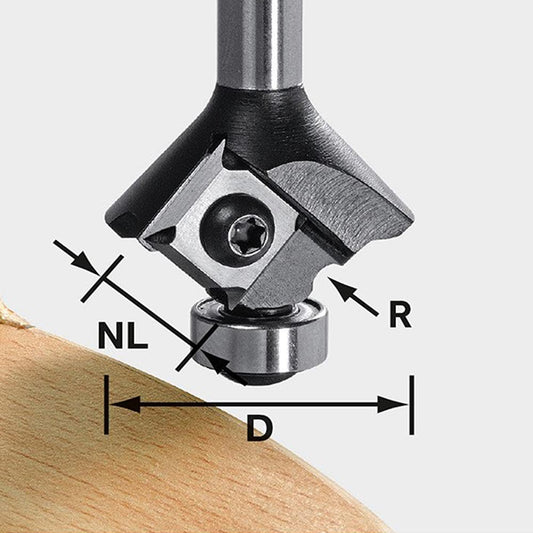 FESTOOL 8mm R2XD28KL12.7 Reversible Blade R2 Roundover Cutter 499809