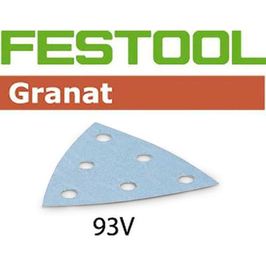 FESTOOL 93mm 120-Grit 6-Hole Hook and Loop Delta Sanding Sheet - GRANAT - 100 Piece