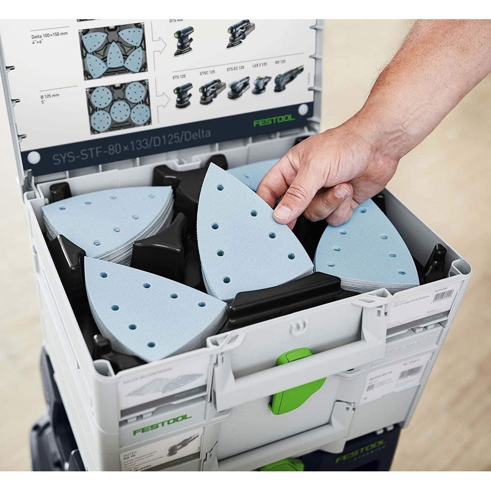 FESTOOL Systainer3 SYS 1 for 80x133mm D125mm 100mm Delta Abrasives 576781