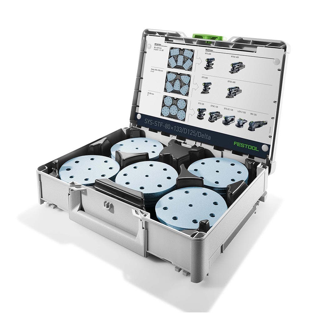 FESTOOL Systainer3 SYS 1 for 80x133mm D125mm 100mm Delta Abrasives 576781