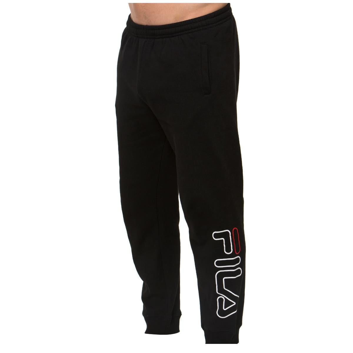 FILA Men's Brushed Fleece Cuff Trackpants Black