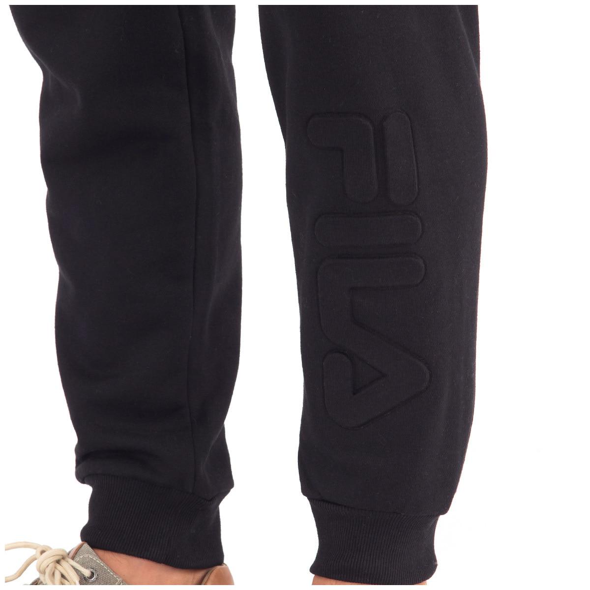 FILA Men's Theo Trackpants Black Embossed