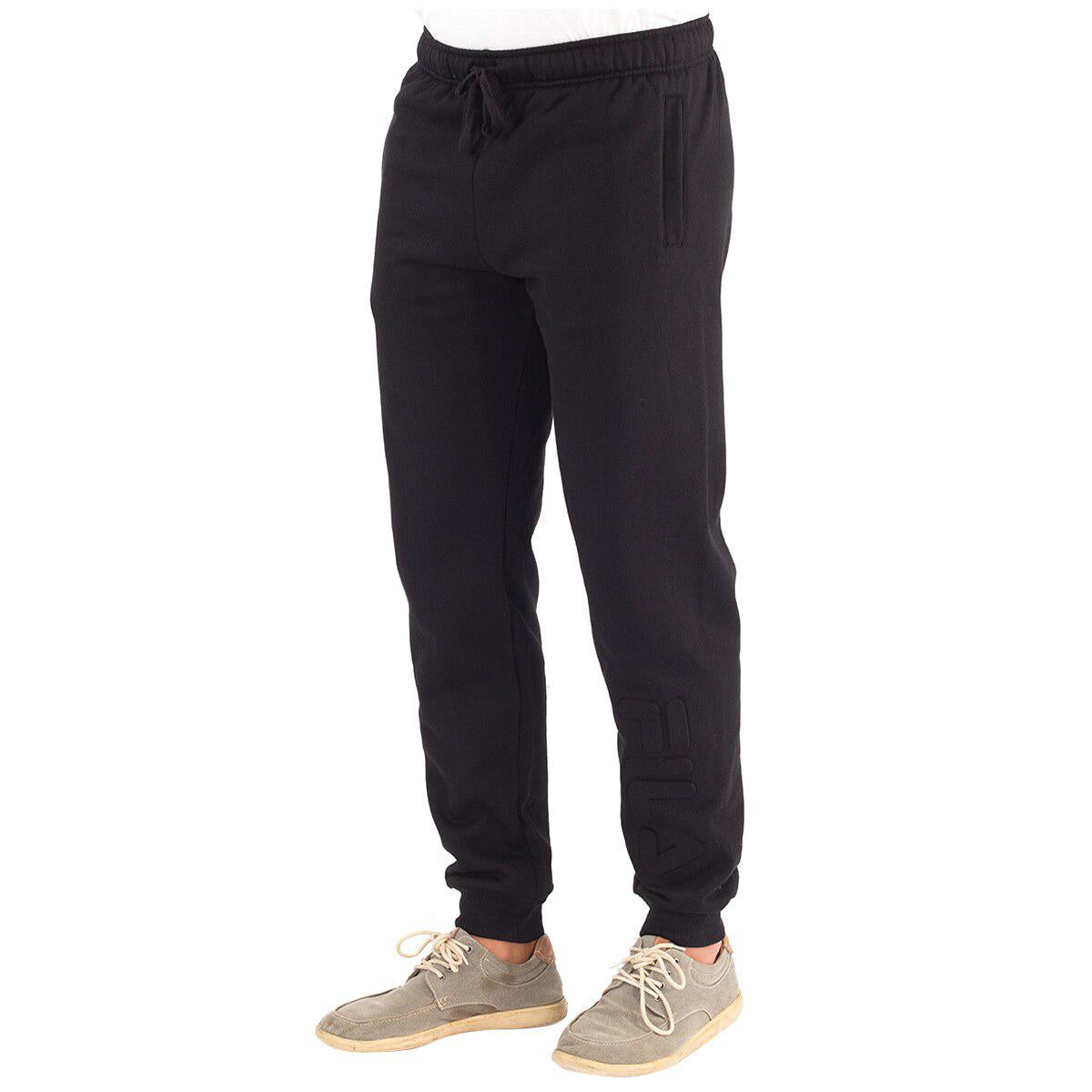 FILA Men's Theo Trackpants Black Embossed