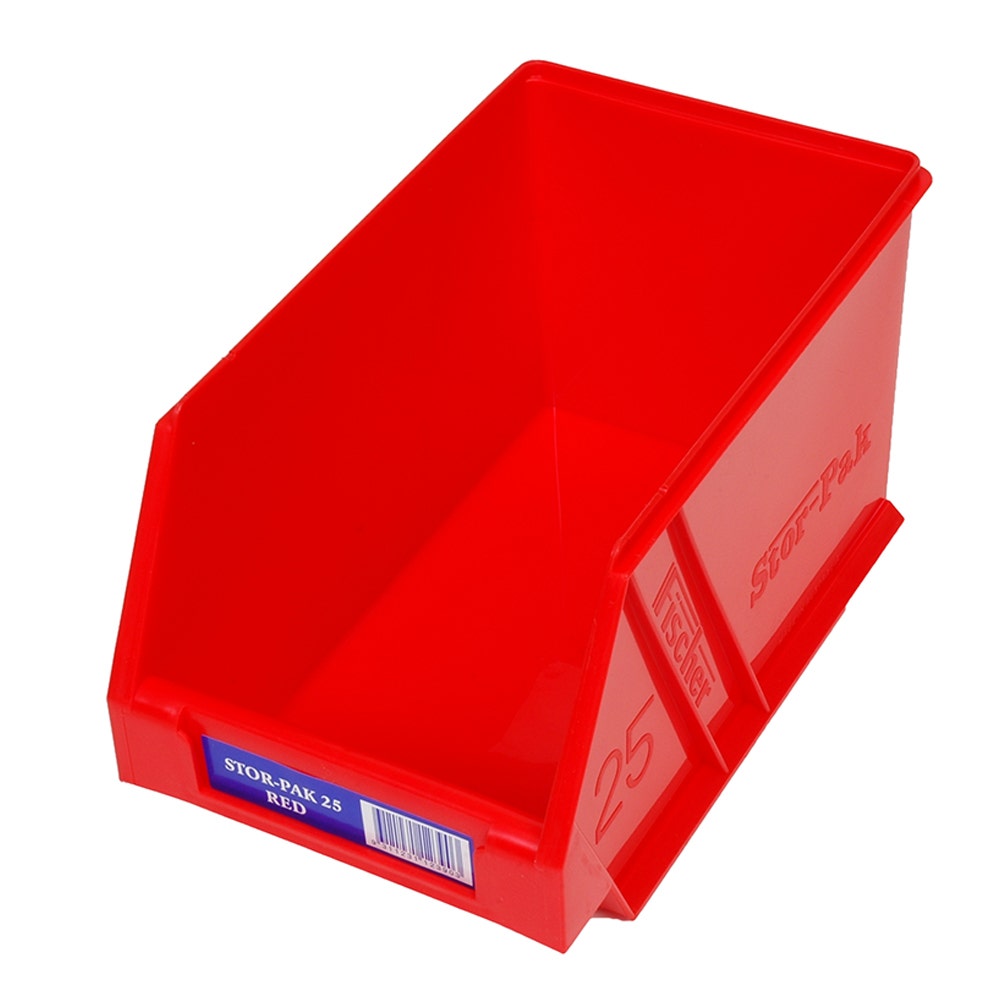 FISCHER 133 x 220 x 125mm STOR-PAK 25 Red Storage Bin 1H-062R