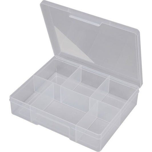 FISCHER 195 x 157 x 48mm 6 Compartment Storage Box Clear Medium 1H038