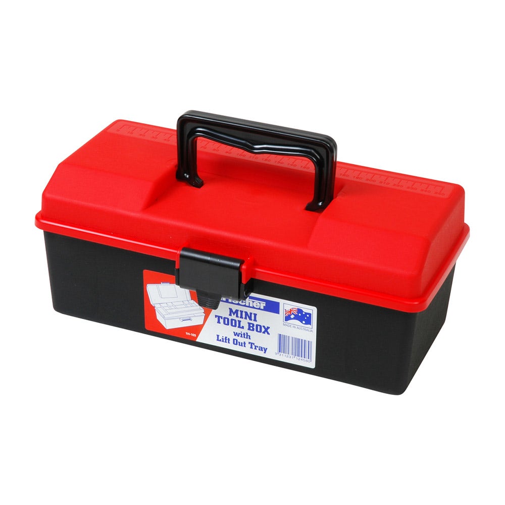 FISCHER 290 x 150 x 115mm Mini Plastic Toolbox w. Liftout Tray 1H105