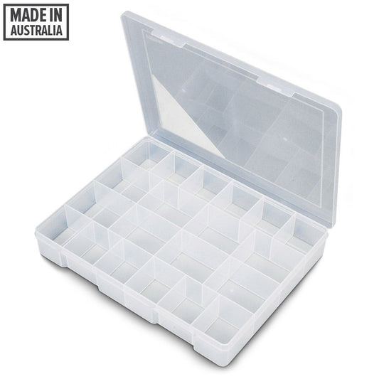 FISCHER 350 x 270 x 55mm 20 Compartment Clear XLarge Storage Box 1H-097