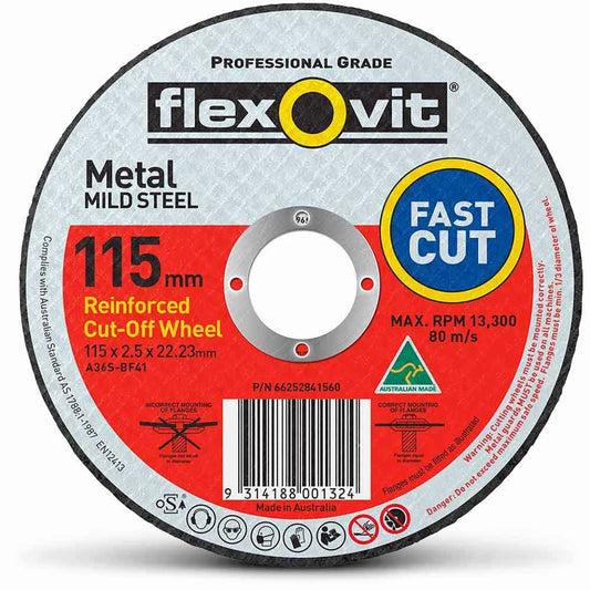 FLEXOVIT 115 x 2.5mm Metal Cut Off Disc 66252841560