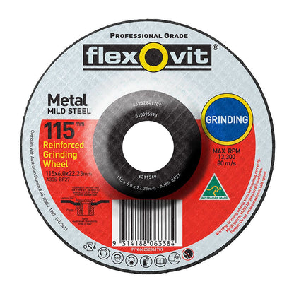 FLEXOVIT 115 x 6.0 x 22.2mm Metal Grinding Disc 66252841709