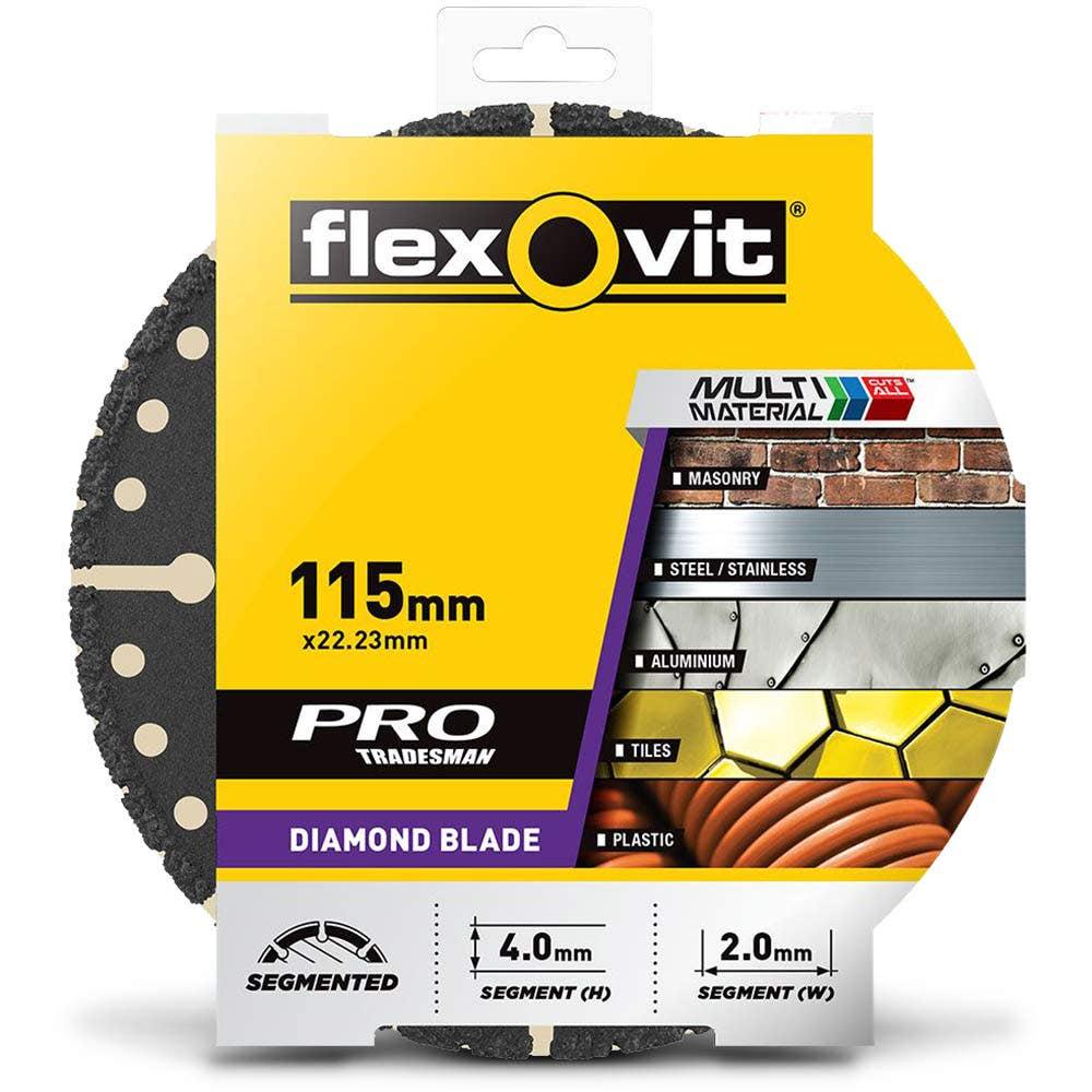FLEXOVIT 115mm Segmented Diamond Blade for Multi-Purpose Cutting - MULTI-MATERIAL