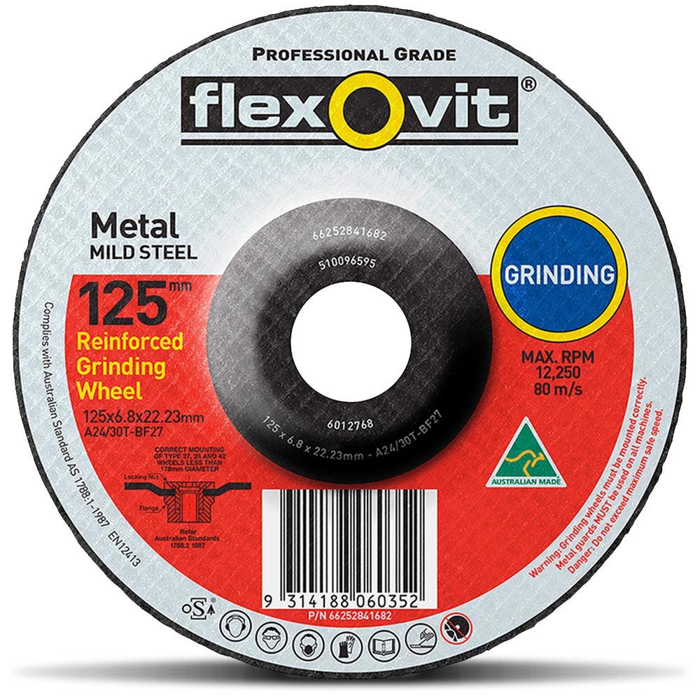 FLEXOVIT 125 x 6.8mm Metal Grinding Disc 66252841682