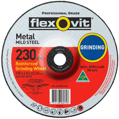 FLEXOVIT 230 x 6.8 x 22.2mm Metal Grinding Disc 66252841695
