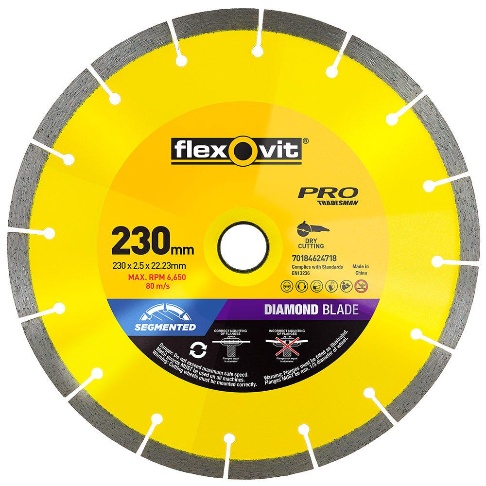 FLEXOVIT 230mm Segmented Diamond Blade for Tiles and Clay Bricks