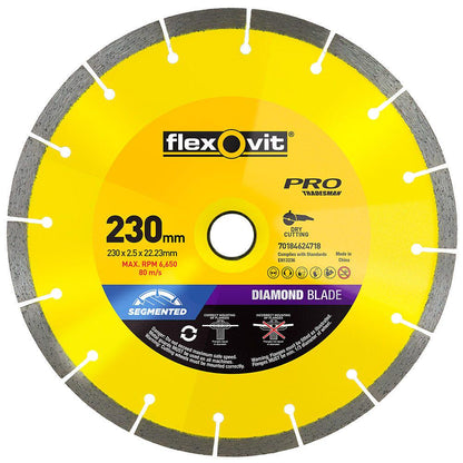 FLEXOVIT 230mm Segmented Diamond Blade for Tiles and Clay Bricks
