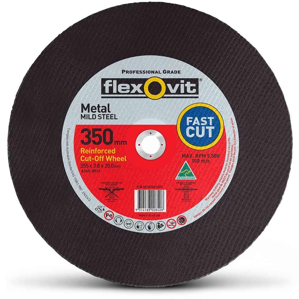 FLEXOVIT 350 x 3.8 x 20mm Metal Cut Off Disc - High Speed