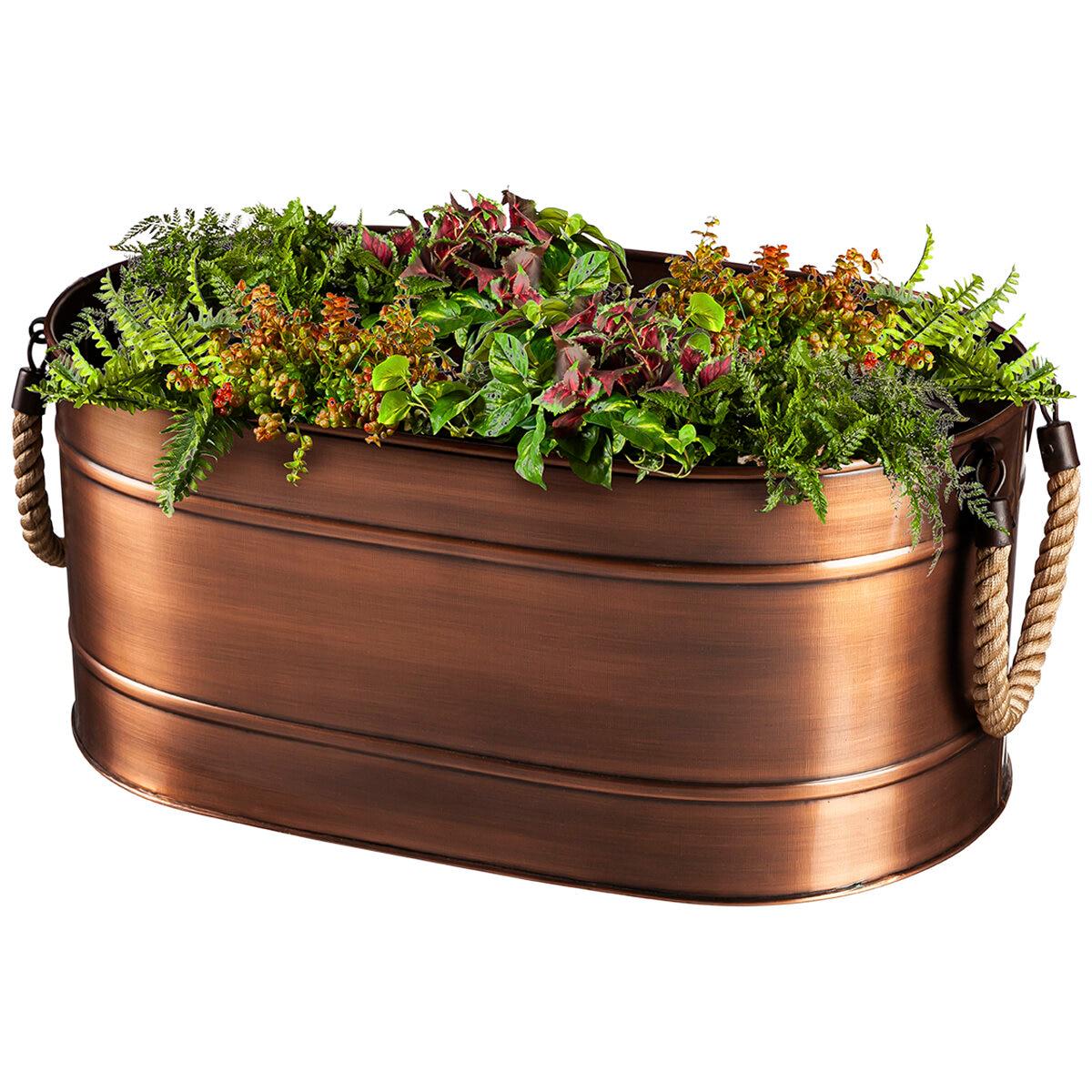 Farmhouse Galvanised Oval Bins 2 Pack