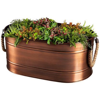 Farmhouse Galvanised Oval Bins 2 Pack