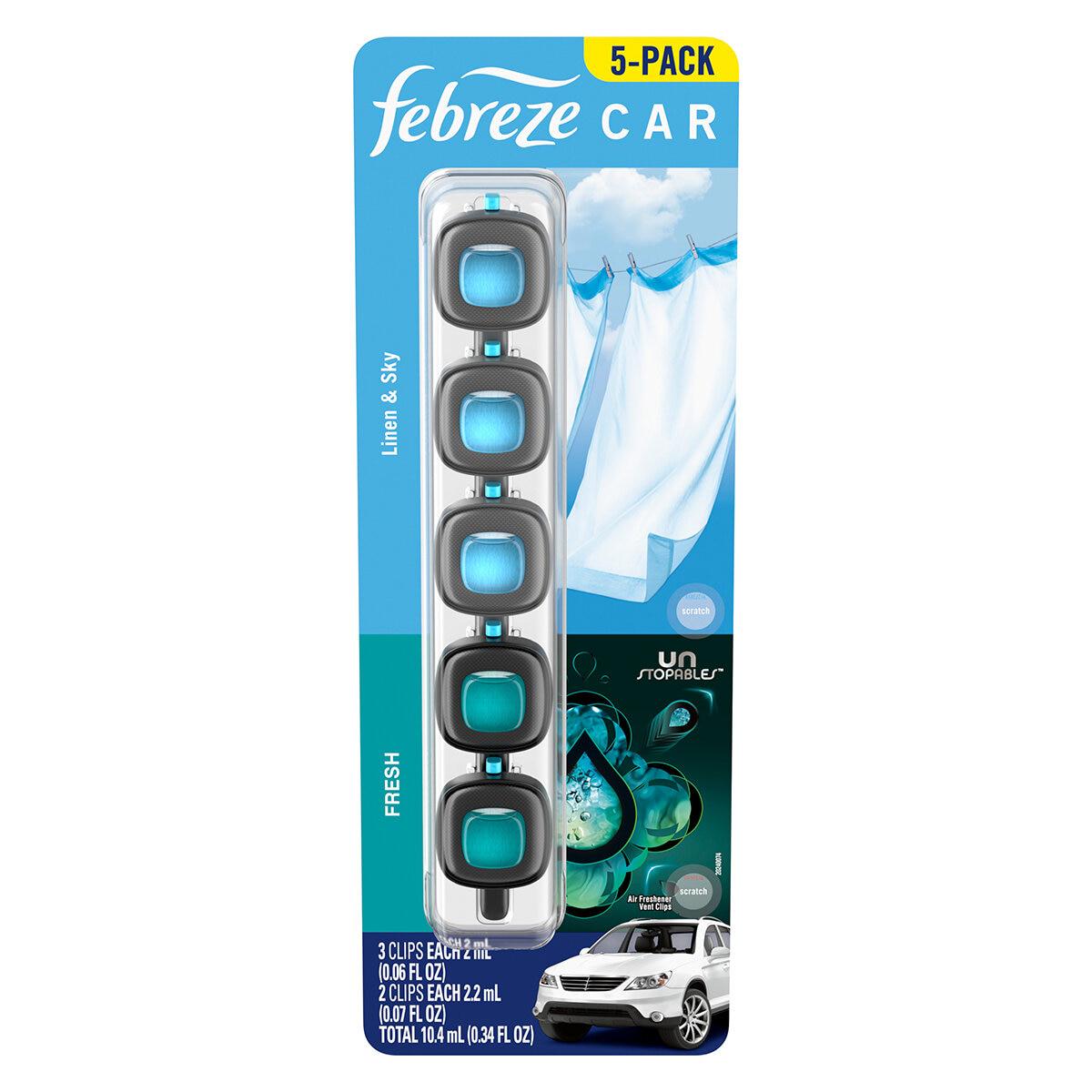 Febreze Mini Car Air Freshener 5 Pack Mixed Scents