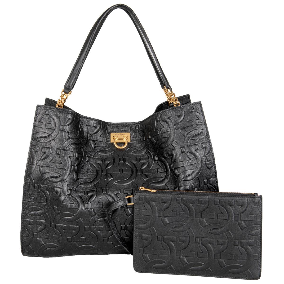 Ferragamo Trifolio Tote Bag Black