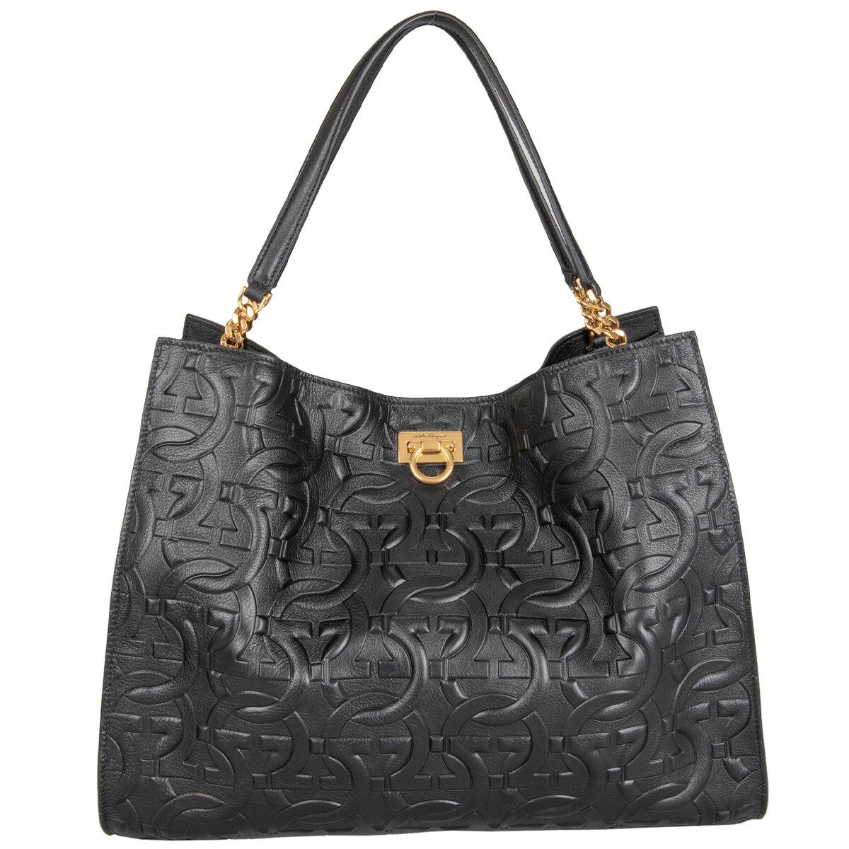 Ferragamo Trifolio Tote Bag Black