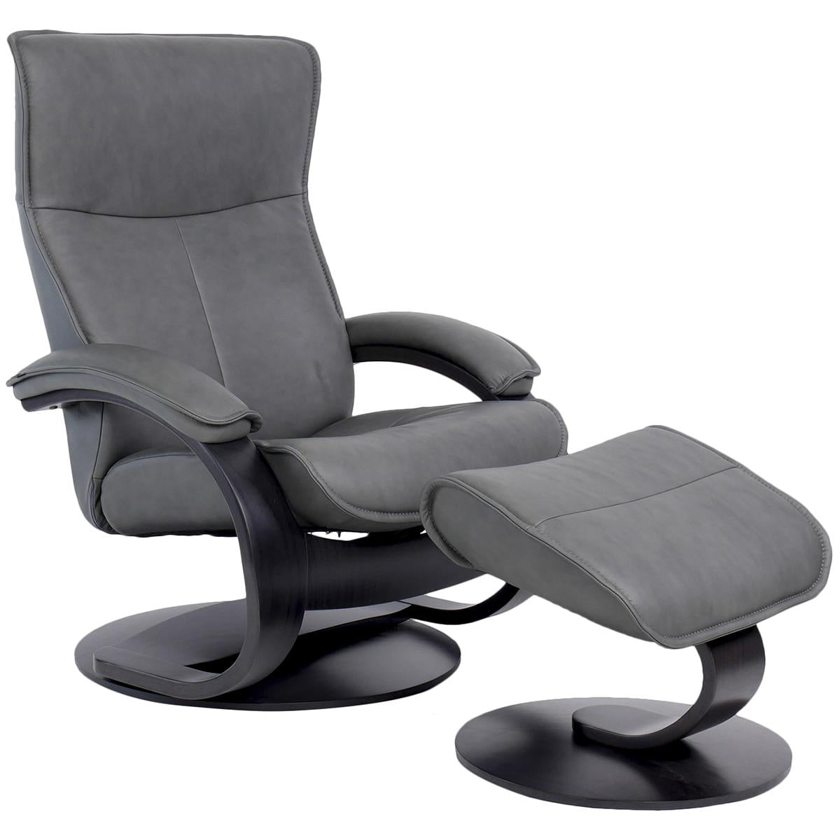 Fjords By Moran Senator Large Leather Manual reclining Chair and Ottoman