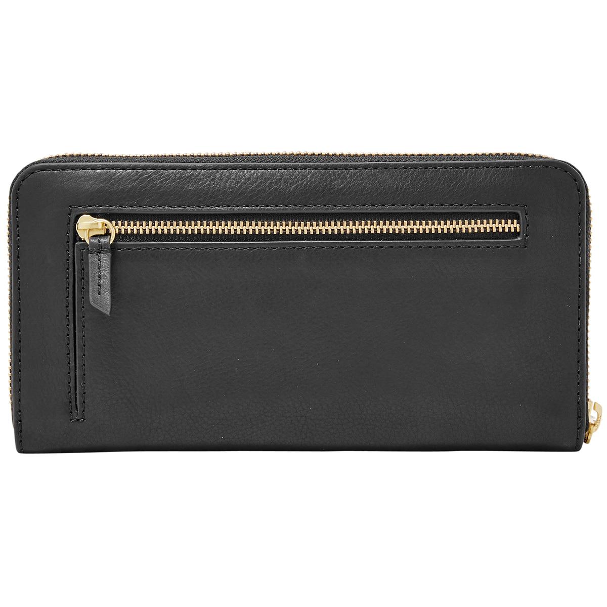 Fossil Women's Emma Large Zip Clutch Black