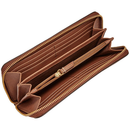 Fossil Women's Emma Large Zip Clutch Brown