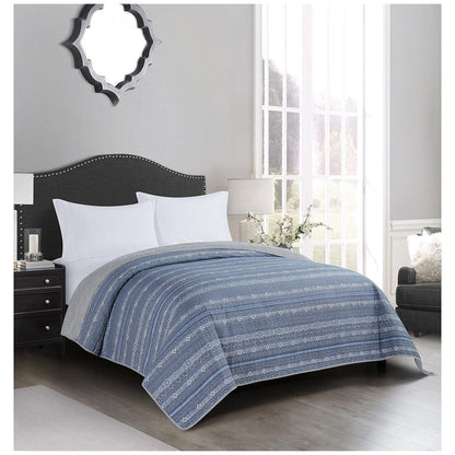 Fraiche Maison Microfibre Quilt Queen Anika Stripe