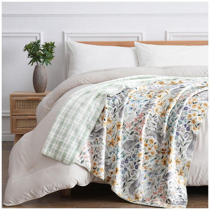 Fraiche Maison Velvet Plush Throw 127 x 152cm Rainbow Hearts