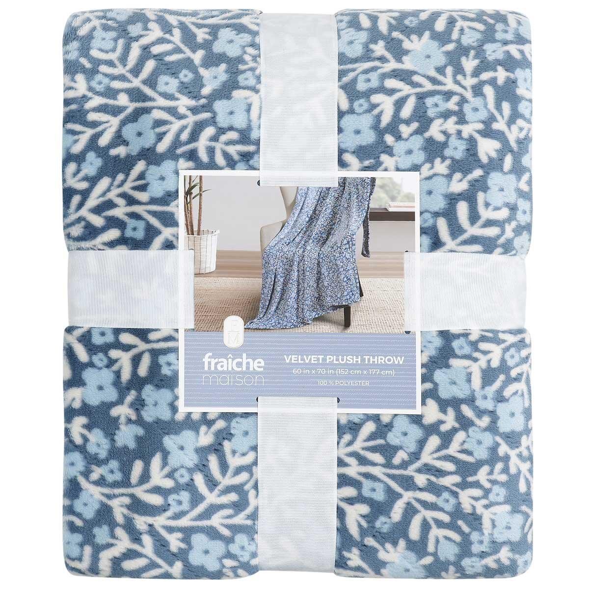 Fraiche Maison Velvet Plush Throw 152 x 177cm Ditsy Floral