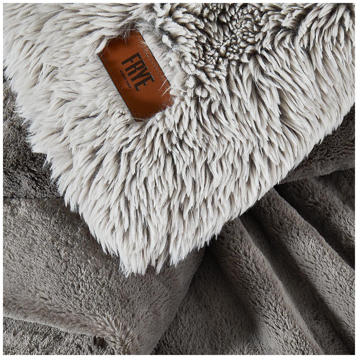 Frye Arctic Faux Fur Luxe Throw Grey