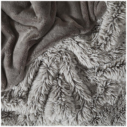 Frye Arctic Faux Fur Luxe Throw Grey