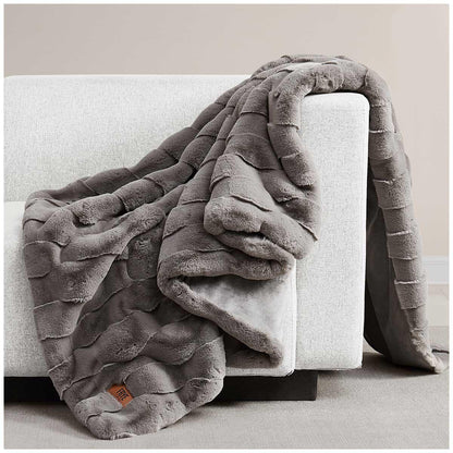 Frye Luxe Faux Fur Throw 152 x 178cm Chocolate