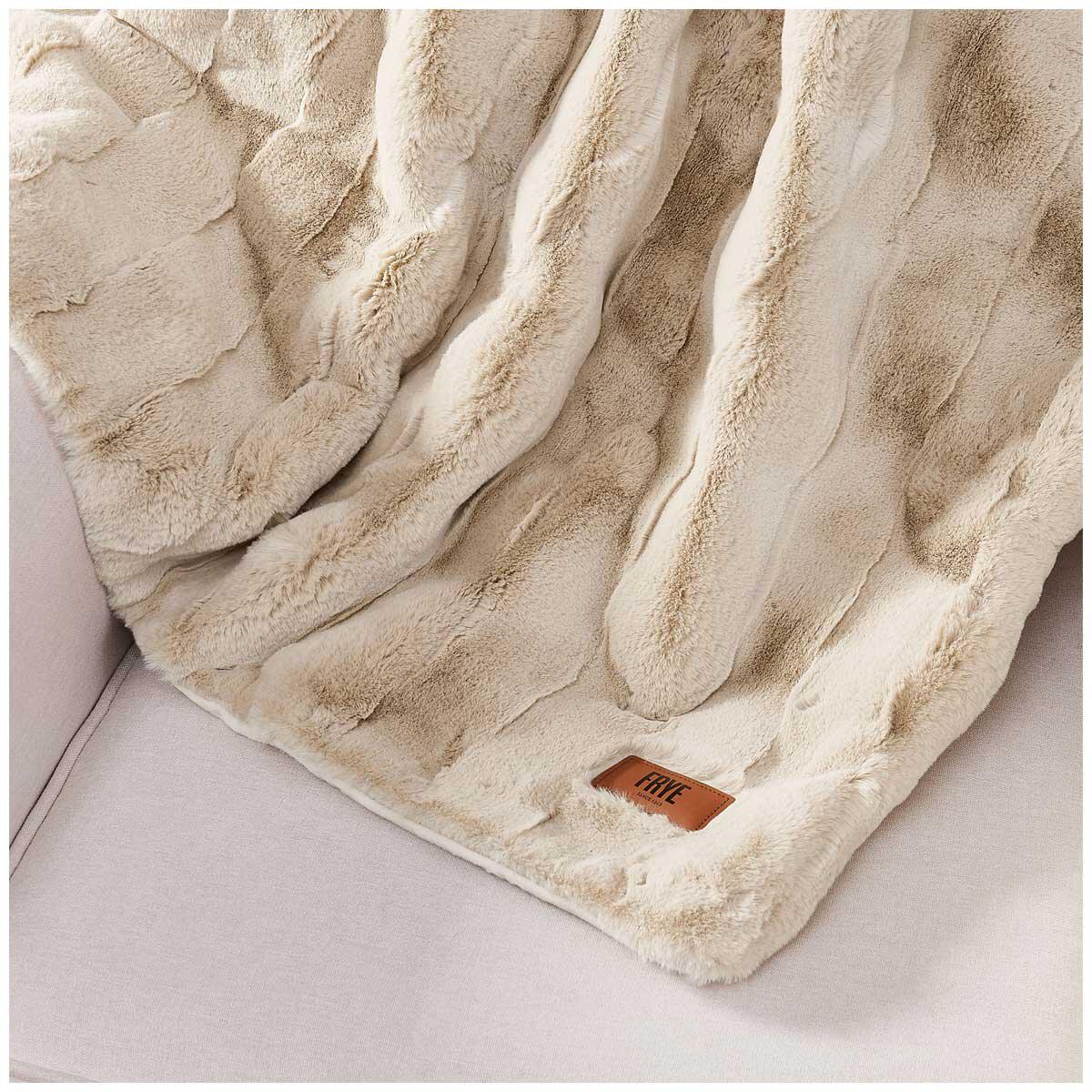 Frye Luxe Faux Fur Throw 152 x 178cm Cream