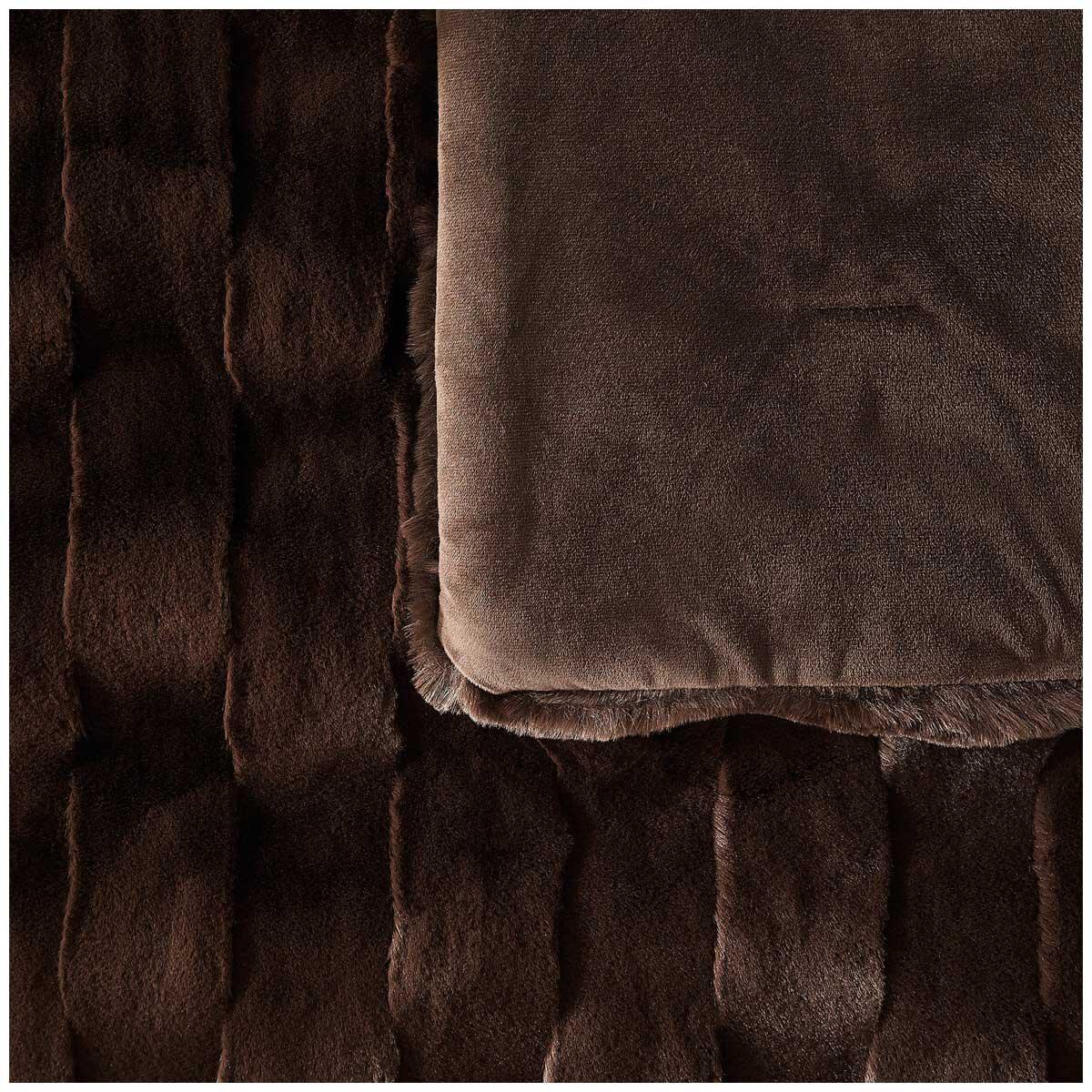 Frye Luxe Faux Fur Throw 152 x 178cm Chocolate
